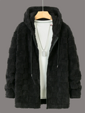 Unisex Autumn Street Solid Color Zip Up Long Sleeve Hooded Coats