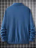 Men's Autumn Solid Color Corduroy Zip Up Lapel Long Sleeve Coat