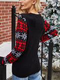 Women's Autumn Santa Claus Sequined Pattern Round Neck Sweaters