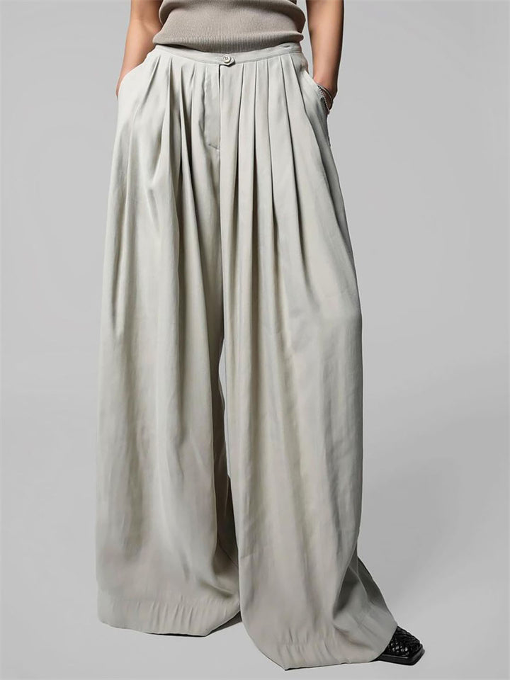 Women's Grunge Style Drop Waist Pleated Loose Fit Pants