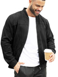 Men's Simple Autumn Faux Suede Zipper Casual Jackets