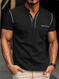 Men's Casual Short Sleeved Pullover Henley Shirt