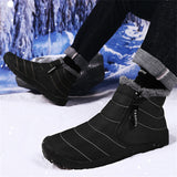 Double Zip Plush Lined Outdoor Ankle Snow Boots for Men