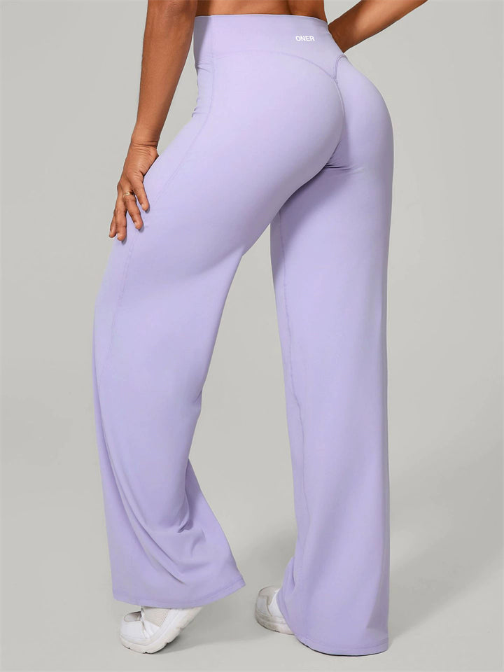 Women's High Waist Tummy Control Workout Wide Leg Yoga Pants