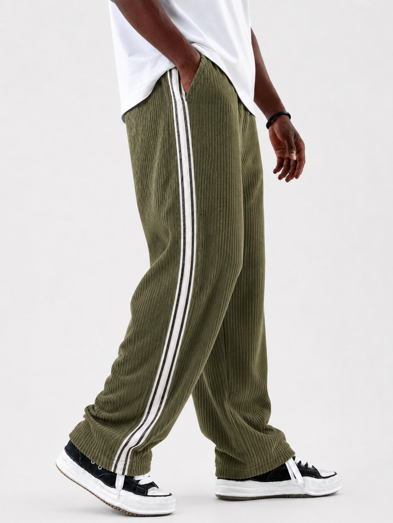 Men's Cool Side Striped Casual Corduroy Pants