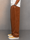 Men's Comfort Straight Leg Elastic Waist Corduroy Pants