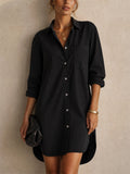 Women Casual Oversized Button Down Shirt Dress