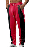 Men's Trendy Contrast Color Patchwork Drawstring Sports Trousers