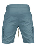 Men's Summer Casual Elastic Waist Patch Pocket Cargo Shorts