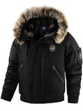 Men's Winter Fleece Lined Warm Parka Coats with Zipper Pockets and Patches