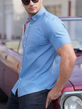 Men's Plus Size Short Sleeved Button Up Shirt