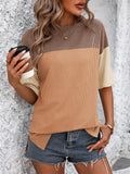 Women's Color Block Striped Texture Casual Shirt