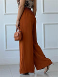 ‌Women's High-Waisted Folds Loose Fit Drape Casual Wide Leg Pants