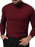 Men's High Neck Stretchy Basic Fleece Shirt for Winter