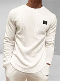 Men's Autumn Cable-Knit Slim Fit Long Sleeve Pullover Sweatshirts