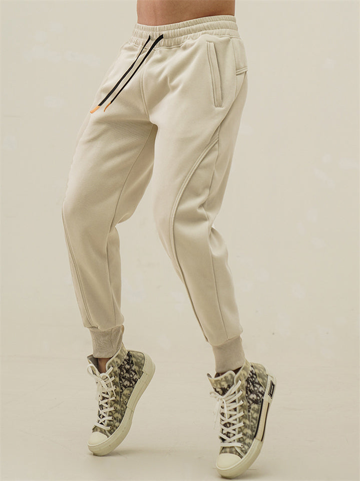 Men's Loose Fit Sweatpants Elastic Drawstring Waist Sporty Joggers Trousers