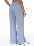 ‌Autumn Drawstring Cotton Loose Fit Sporty Straight Pants for Women