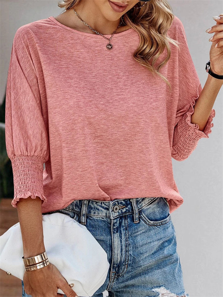 Women's Summer Casual Round Neck BatWing Sleeve T-Shirts