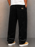 Men's Comfort Straight Leg Elastic Waist Corduroy Pants