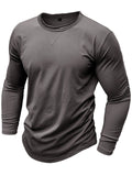 Men's Simple Crew Neck Slim Long Sleeve Bottoming Shirt