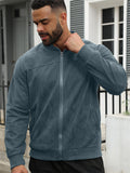Men's Simple Autumn Faux Suede Zipper Casual Jackets