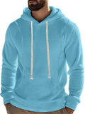 Men's Solid Color Long Sleeve Pullover Fleece Hoodies