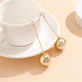 Vintage Long Chain Drop Faux Pearl Earrings for Lady