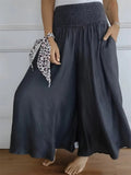 Women's Summer Elastic Waist Wide Leg Pants