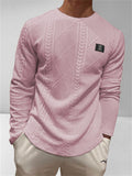 Men's Autumn Cable-Knit Slim Fit Long Sleeve Pullover Sweatshirts