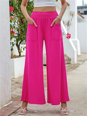 Women's Stylish Elastic Waist Casual Pants with Pockets