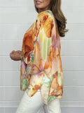 Lightweight Relaxed Fit Printed Chiffon Blouses for Women
