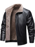 Men's Winter Warm Trendy Fleece Lined Faux Leather Coats
