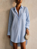 Women Casual Oversized Button Down Shirt Dress