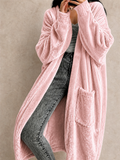 Womens Long Velvet Robe Soft Plush Outerwear with Pockets