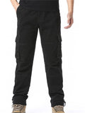 Men's Casual Solid Color Cotton Autumn Cargo Trousers