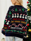 Women's Autumn Snowman Sequined Pullover Round Neck Christmas Sweaters