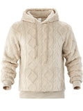 Men's Autumn Solid Color Rhombus Pattern Pullover Fleece Hoodie