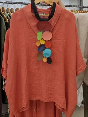 Women's Casual Solid Color V Neck Short Sleeve Shirts