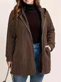 ‌Women's Fashion Zip Up Hooded Jacket for Spring Autumn
