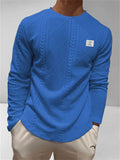Men's Autumn Cable-Knit Slim Fit Long Sleeve Pullover Sweatshirts