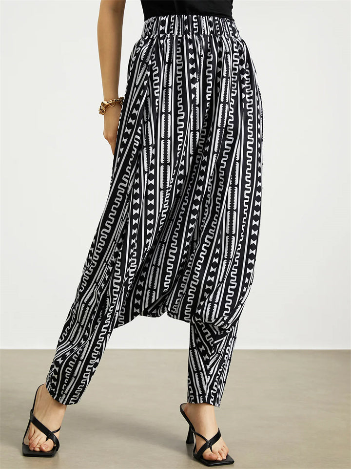 Women's Urban Oversize Geometric Harem Pants