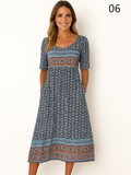 Women's Short Sleeved Floral Dresses with Pockets