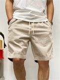 Retro Men's Casual Corduroy Drawstring Cargo Shorts