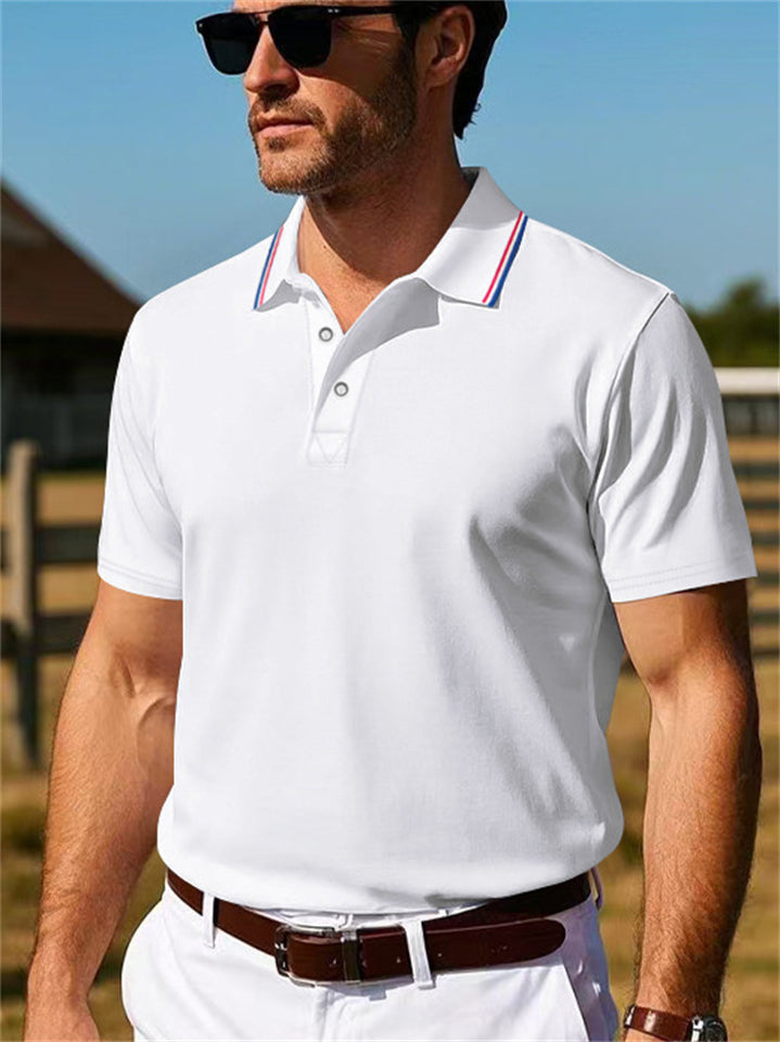 Men's Casual Solid Color Mesh Quick-drying Polo Shirts