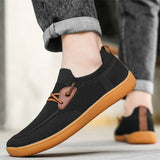 Men's Casual Contrast Color Breathable Mesh Slip-Ons Flats Shoes
