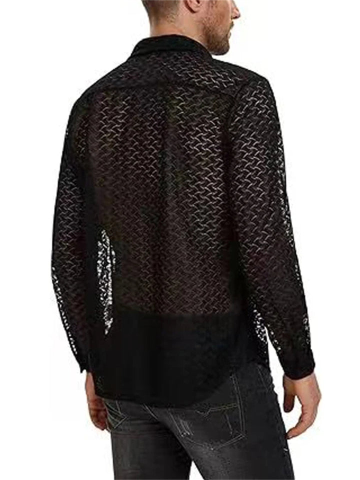 Men's Trendy See-Through Oversized Lapel Shirts