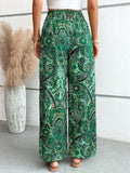 Elastic Waist Boho Ethnic Printed Pants for Ladies