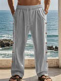 Men's Comfy Linen Casual Loose Fit Drawstring Beach Trousers
