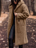 Women's Warm Hooded Maxi Plush Coat for Winter