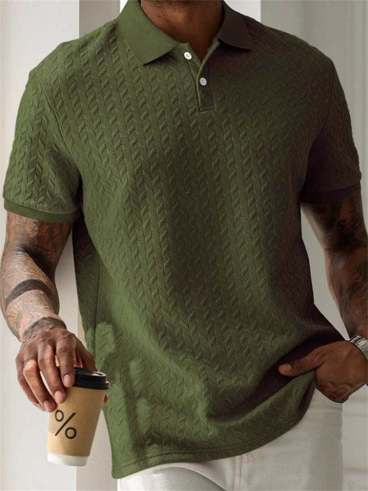 Men's Summer Lapel Short Sleeve Woven Polo Shirts